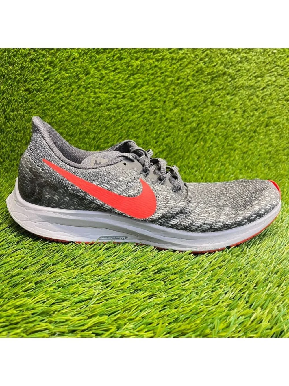 Nike Air Zoom Pegasus 35 Men Size 11 Gray Orange Athletic Running Shoes Sneakers